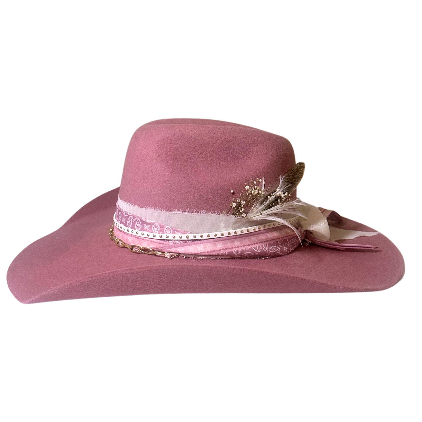Pink Montana Series Wool Cashmere Cowboy Hat